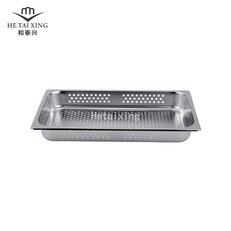 Récipients non toxiques profonds de stockage de nourriture de la casserole 1/1 65mm de GN perforée par style des USA