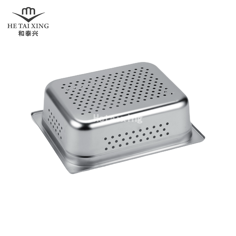 Poêle gastronorme japonaise perforée 1/2 100 mm de profondeur pour la cuisine et les essentiels du restaurant