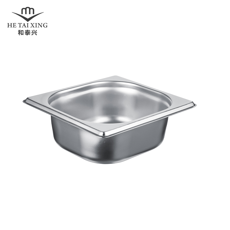 Récipient gastronorme de service alimentaire, taille 1/6, 65mm de profondeur, 1/6 casseroles pour équipement commercial de cuisine