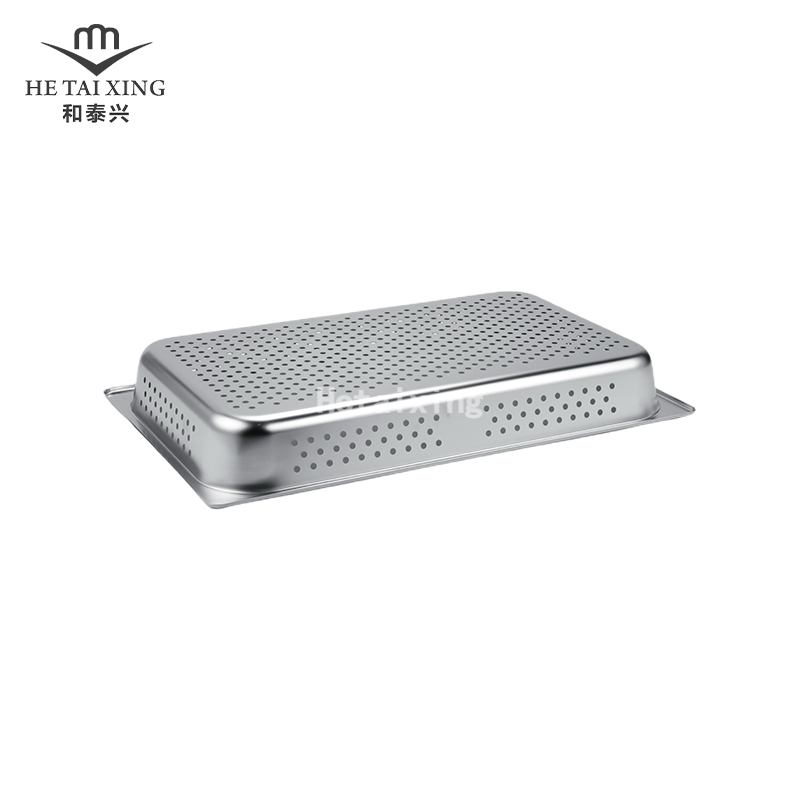 Récipients non toxiques profonds de stockage de nourriture de la casserole 1/1 65mm de GN perforée par style des USA